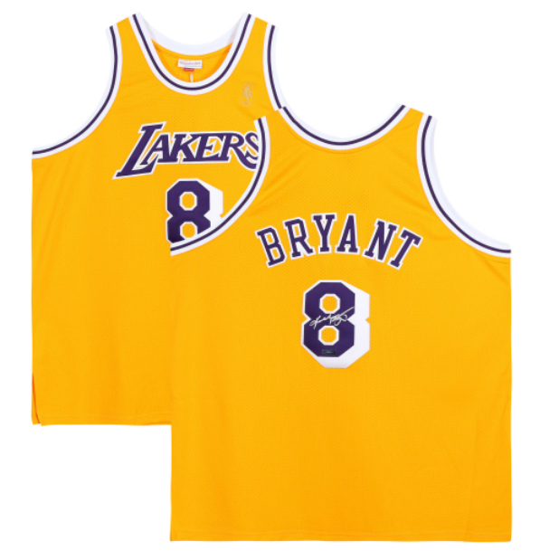 NBA Los Angeles Lakers #8 Kobe Bryant 1996 1997 Mitchell  Ness Gold  Jersey->->NBA Jersey